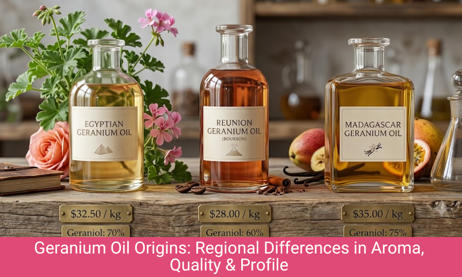 Geranium Oil Varieties Egyptian Reunion and Madagascar Geranium Compared